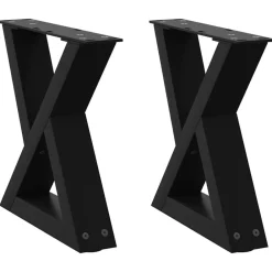 vidaXL Accesorios Para Mesas-Patas para mesa de centro (2 unidades), color , 30 x (30-31,3) cm, acero