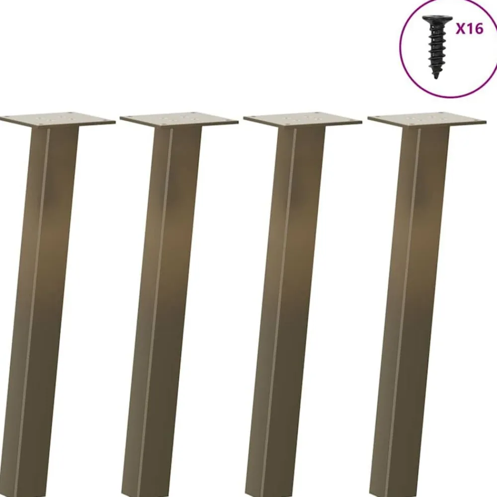 vidaXL Patas para mesa de centro 4 unidades de acero 30 cm Acero Natural Outlet