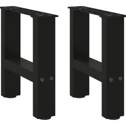 vidaXL Accesorios Para Mesas-Patas para mesa de centro negras (2 unidades, 30 x 31 cm, acero)
