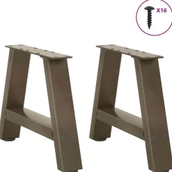 vidaXL Patas para mesa de centro en forma de A (2 unidades, 30 x 30-31 cm, acero) Natural