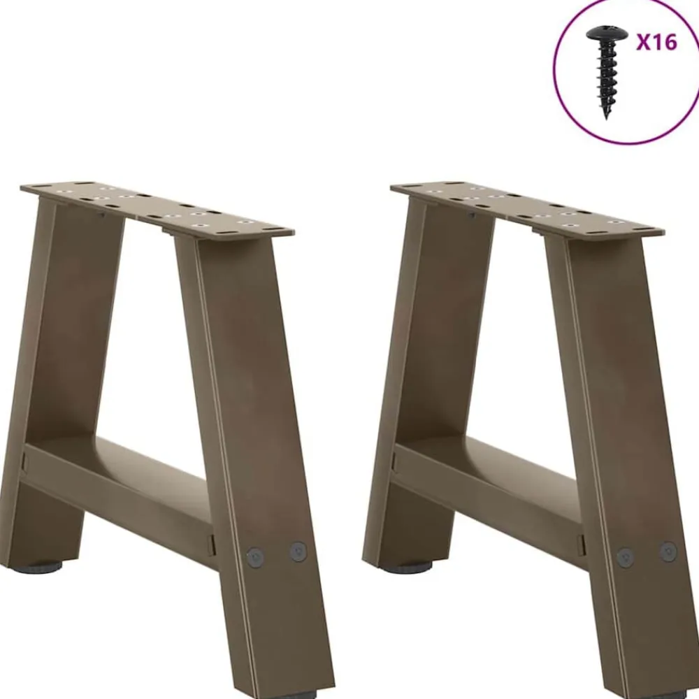 vidaXL Patas para mesa de centro en forma de A (2 unidades, 30 x 30-31 cm, acero) Natural