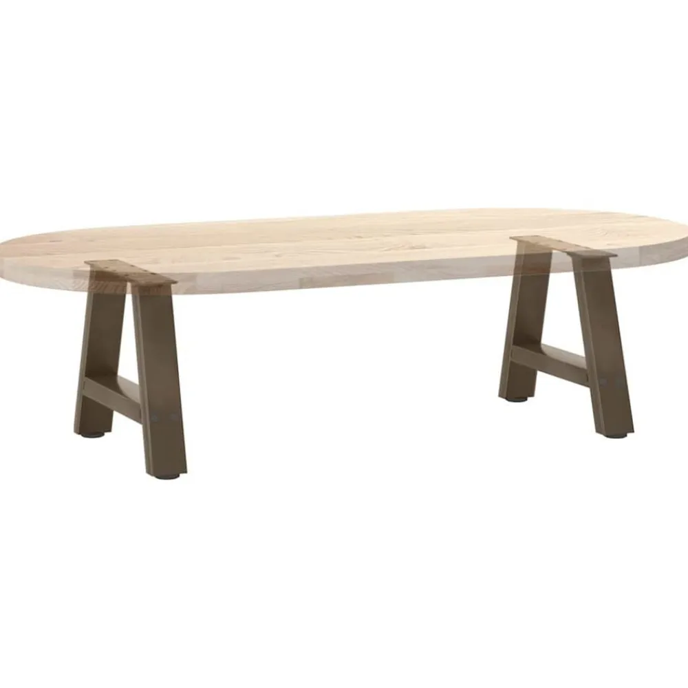 vidaXL Patas para mesa de centro en forma de A (2 unidades, 30 x 30-31 cm, acero) Natural