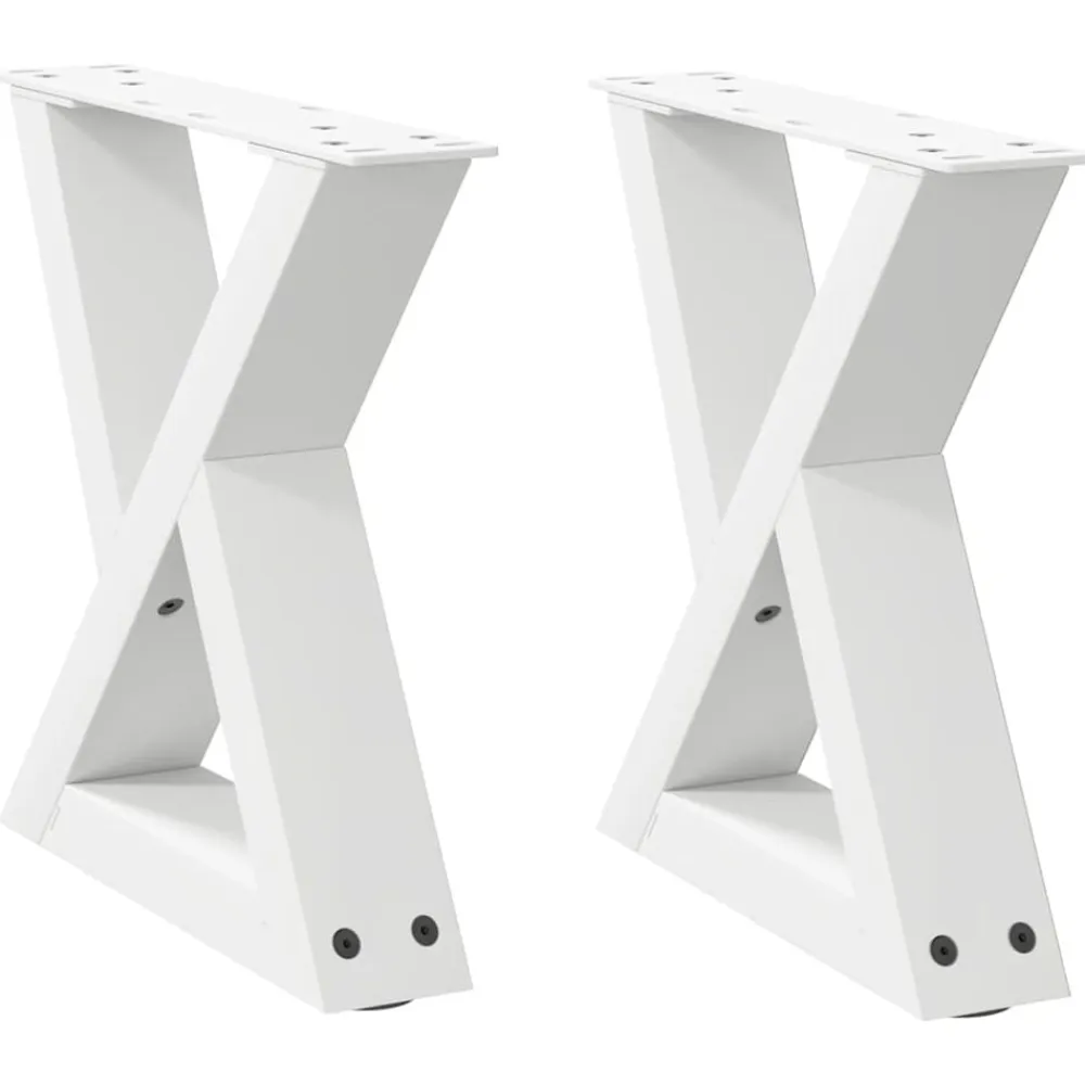 vidaXL Patas para mesa de centro (2 unidades), color , 30 x (30-31,3) cm, acero Blanco Online