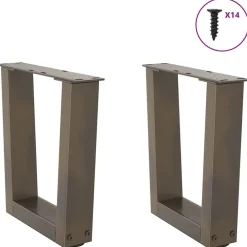 vidaXL Patas para mesa de centro en forma de V (2 unidades, acero , 30 x 30-31,3 cm) Natural Outlet