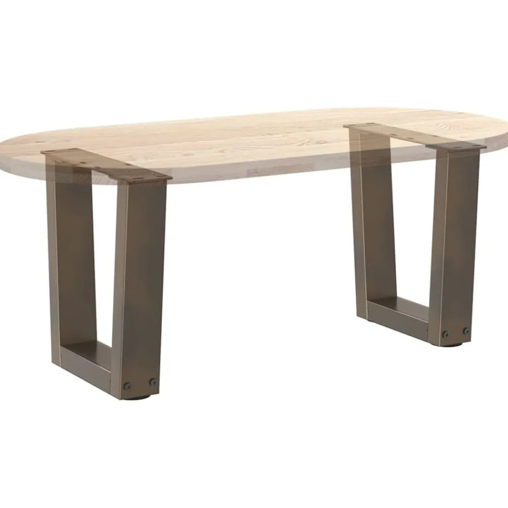 vidaXL Patas para mesa de centro en forma de V (2 unidades, acero , 30 x 30-31,3 cm) Natural Outlet