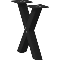 vidaXL Patas para mesa de centro en forma de X (2 unidades), color , 30 x (30-31) cm, acero Negro Hot