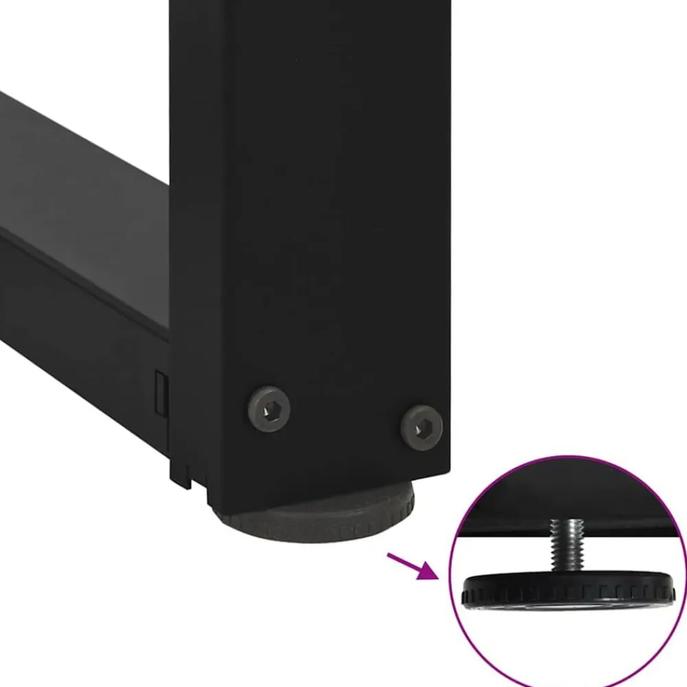 vidaXL Accesorios Para Mesas-Patas para mesa de centro en forma de T (2 unidades), color , 30 x 25 x (30-31) cm, acero