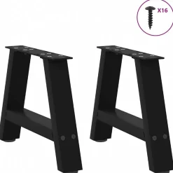 vidaXL Accesorios Para Mesas-Patas para mesa de centro en forma de A (2 unidades), color , 30 x (30-31) cm, acero