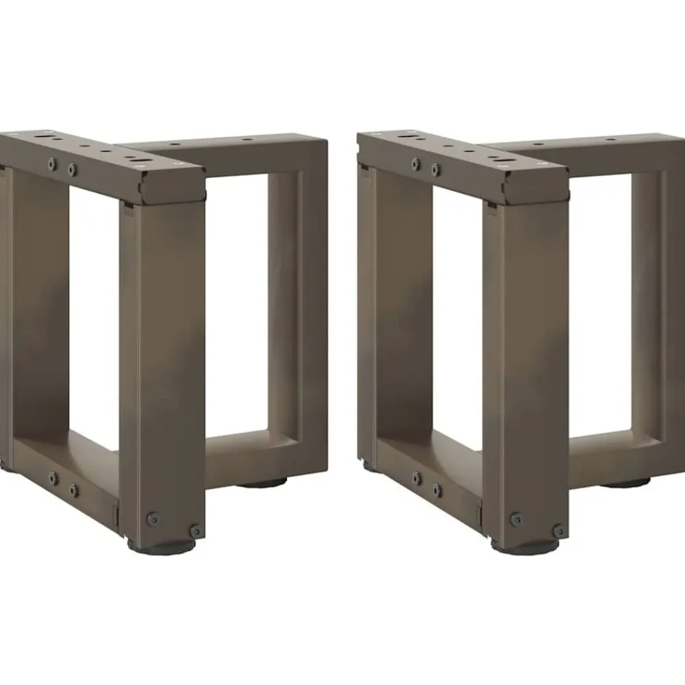 vidaXL Patas para mesa de centro en forma de T (2 unidades), color negro, 30 x 25 x (30-31) cm, acero Natural