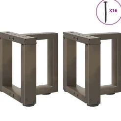 vidaXL Patas para mesa de centro en forma de T (2 unidades), color negro, 30 x 25 x (30-31) cm, acero Natural