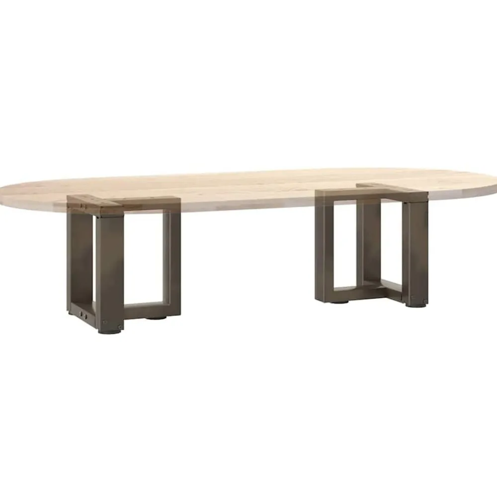 vidaXL Patas para mesa de centro en forma de T (2 unidades), color negro, 30 x 25 x (30-31) cm, acero Natural