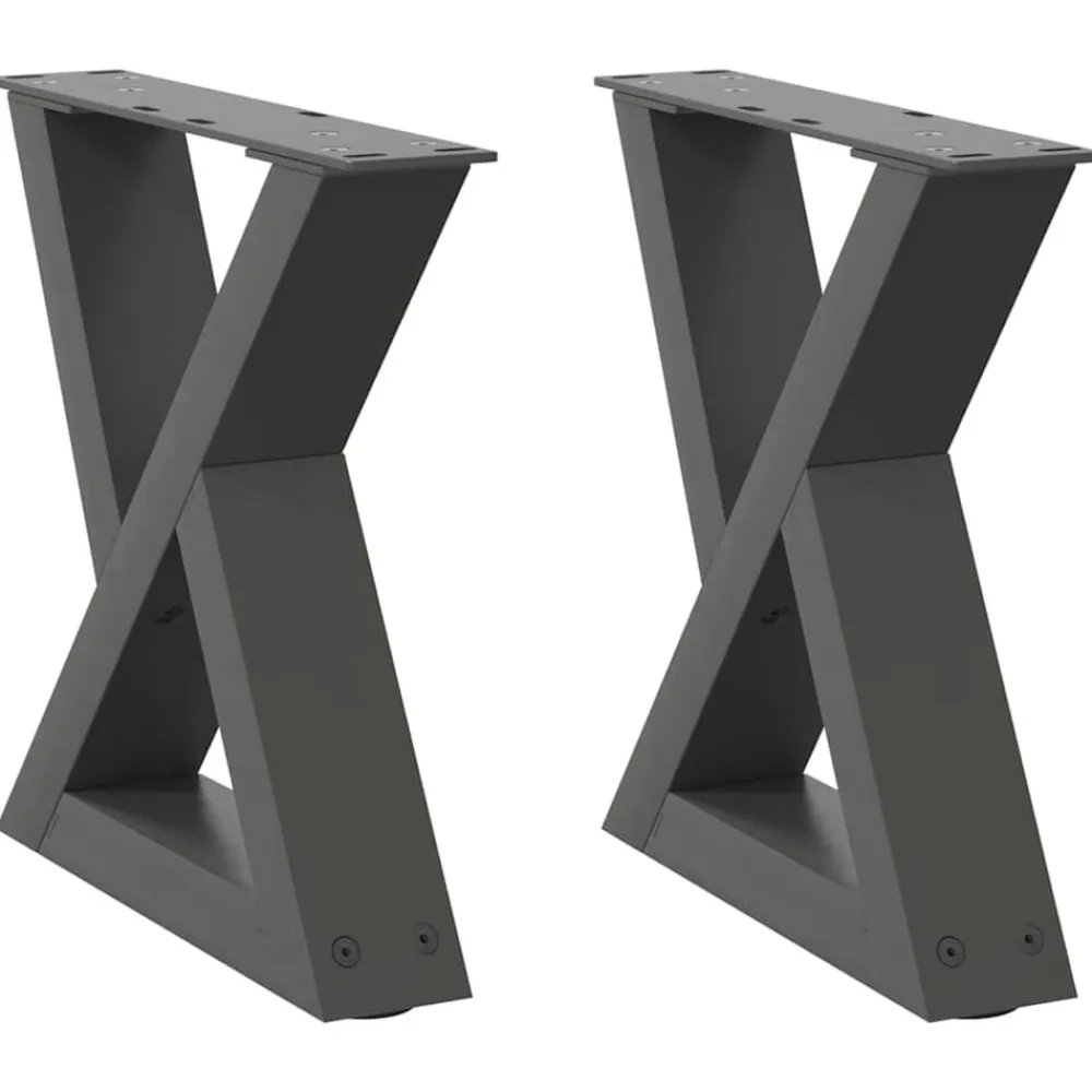 vidaXL Accesorios Para Mesas-Patas para mesa de centro (2 unidades), , 30 x (30-31,3) cm, acero