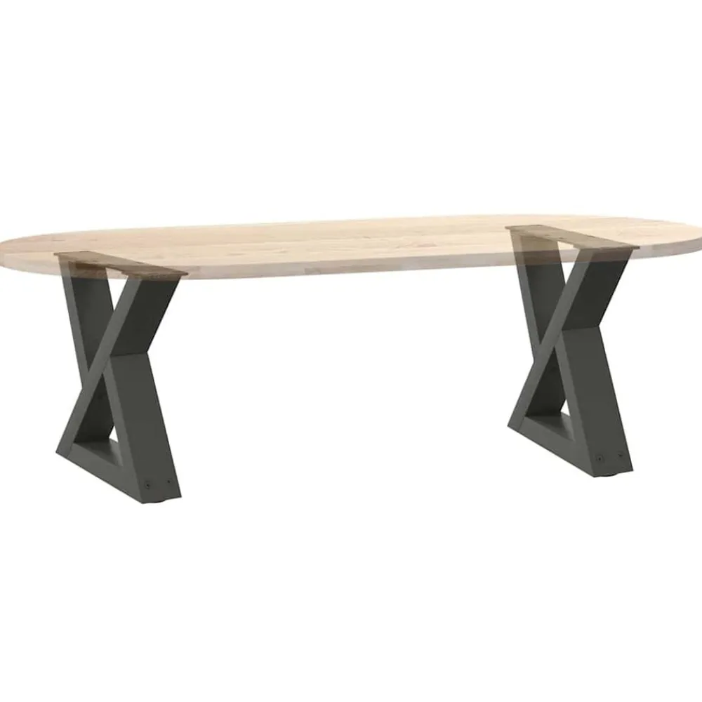 vidaXL Accesorios Para Mesas-Patas para mesa de centro (2 unidades), , 30 x (30-31,3) cm, acero