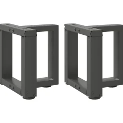 vidaXL Accesorios Para Mesas-Patas para mesa de centro en forma de T (2 unidades), , 30 x 25 x (30-31) cm, acero