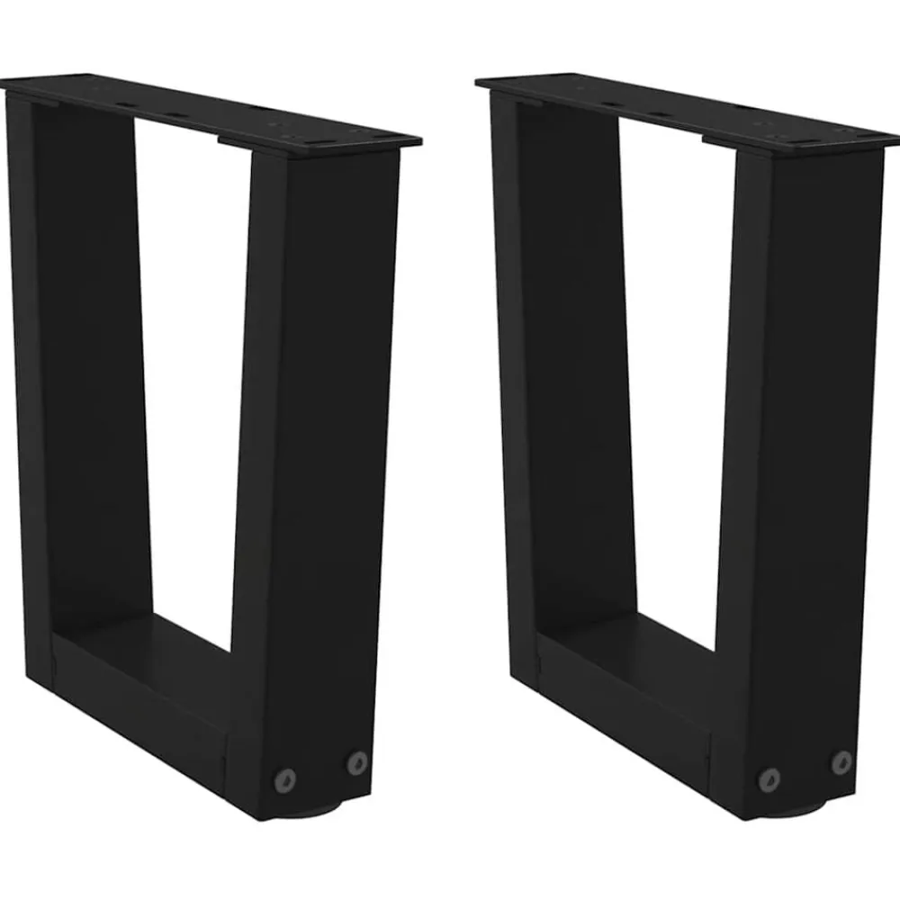 vidaXL Patas para mesa de centro en forma de V (2 unidades), color , 30 x (30-31,3) cm, acero Negro Discount