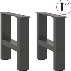 vidaXL Accesorios Para Mesas-Patas para mesa de centro (2 unidades, 30 x 31 cm, acero)