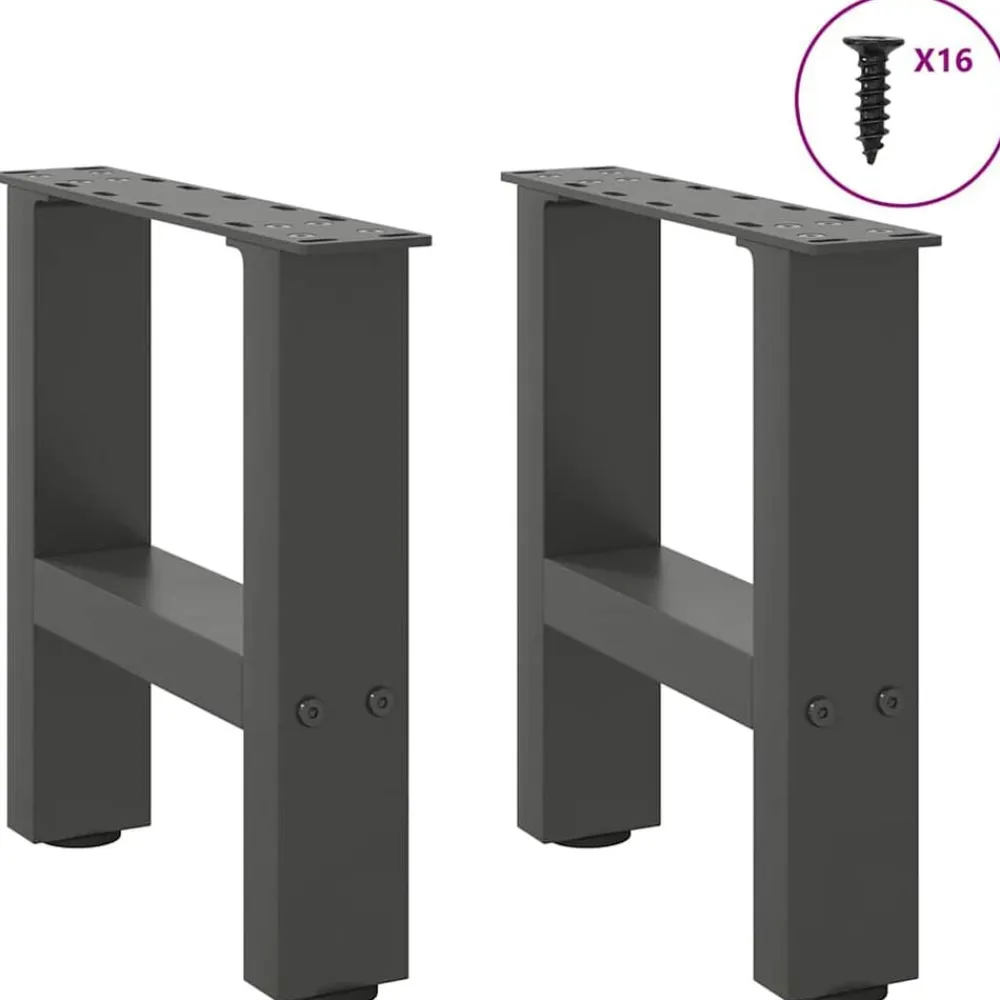 vidaXL Accesorios Para Mesas-Patas para mesa de centro (2 unidades, 30 x 31 cm, acero)