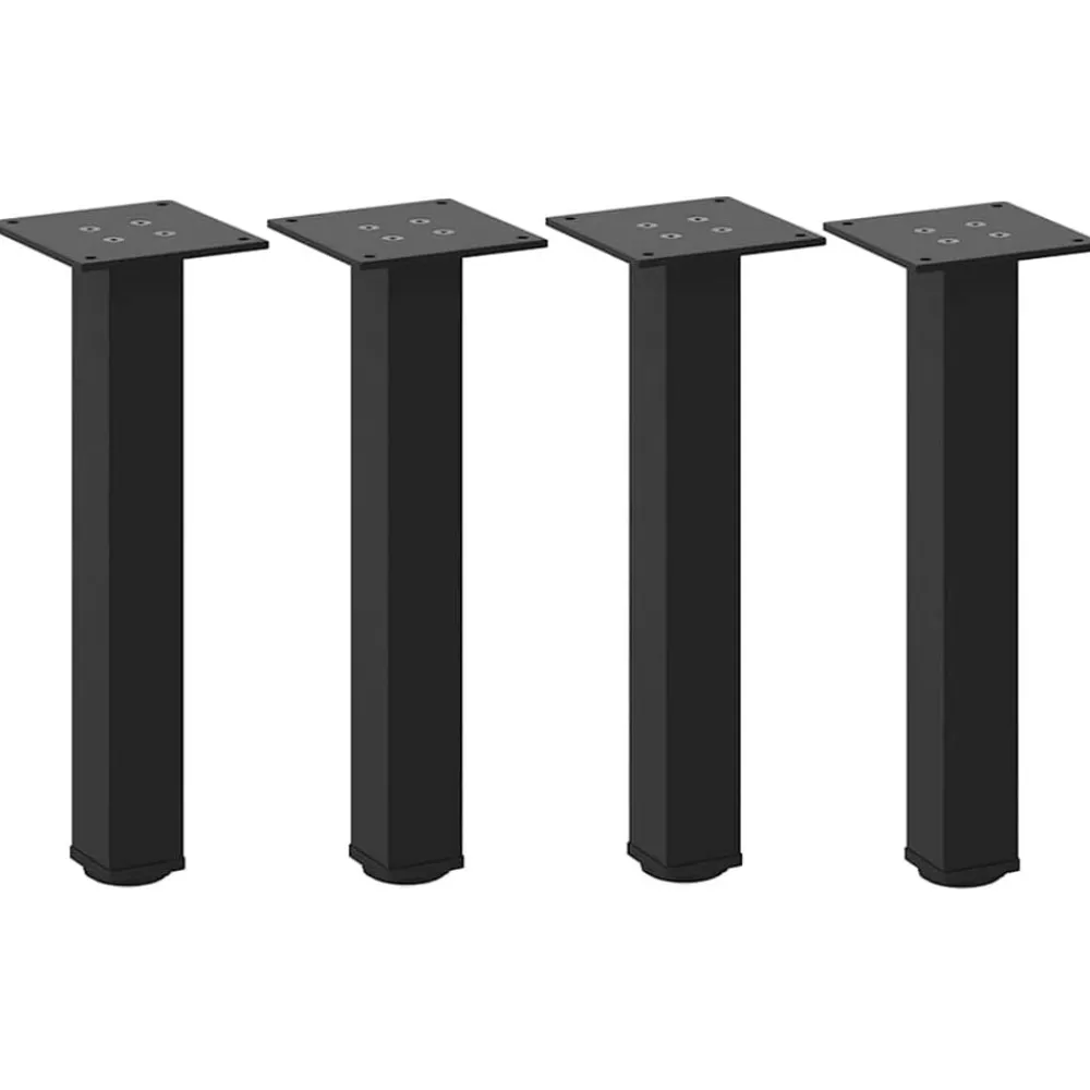 vidaXL Patas para mesa de centro (4 unidades), color , 30-32 cm, acero Negro Clearance