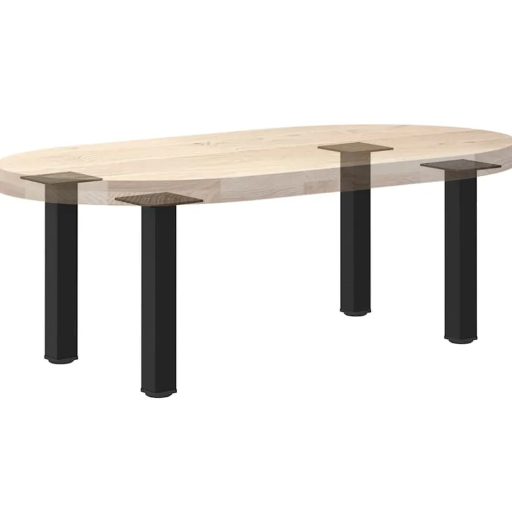 vidaXL Patas para mesa de centro (4 unidades), color , 30-32 cm, acero Negro Clearance