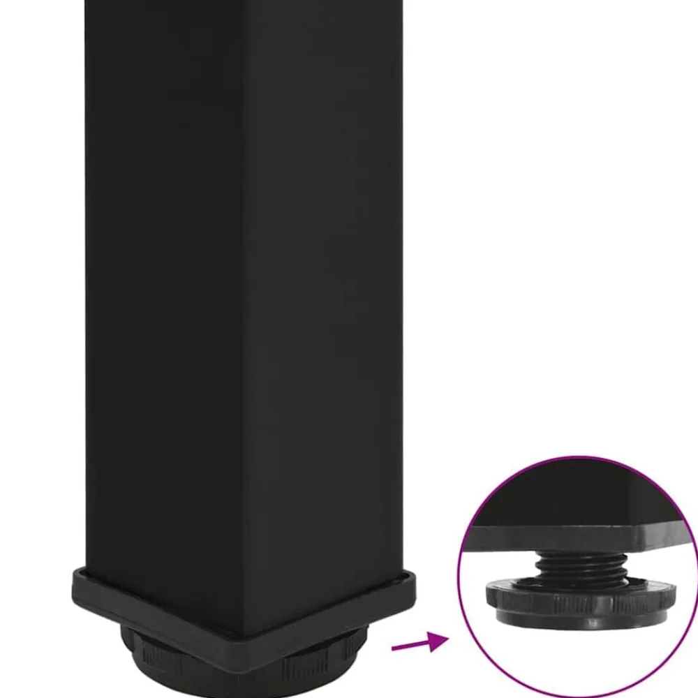 vidaXL Patas para mesa de centro (4 unidades), color , 30-32 cm, acero Negro Clearance