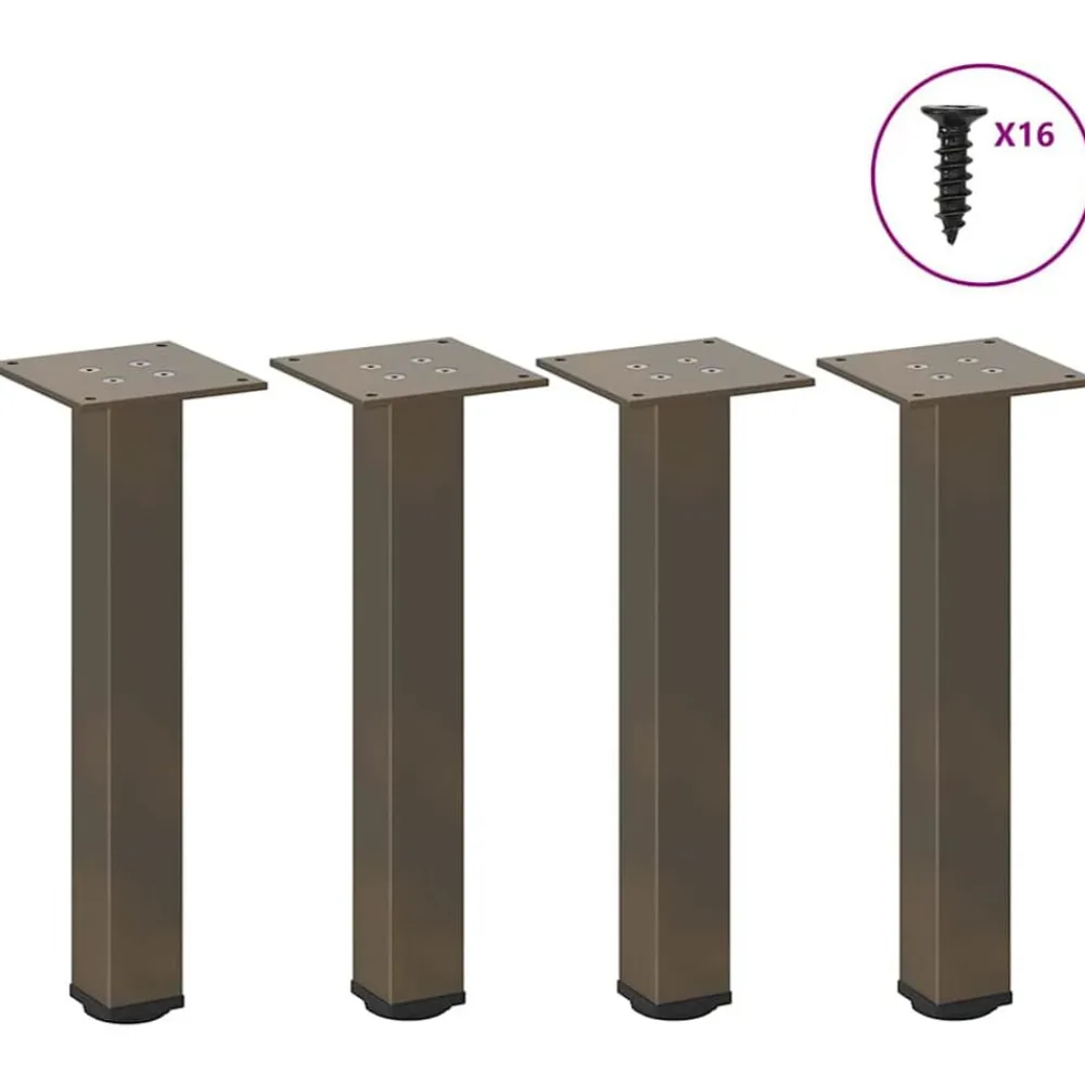 vidaXL Patas para mesa de centro 4 unidades acero 30-32 cm Acero Natural Online