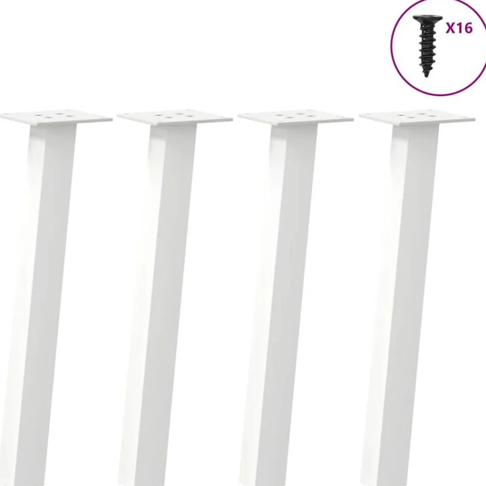 vidaXL Accesorios Para Mesas-Patas para mesa de centro (4 unidades), color , 30 cm, acero