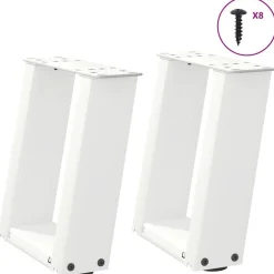 vidaXL Accesorios Para Mesas-Patas para mesa de centro en forma de U (2 unidades), color , 30 x (30-31) cm, acero