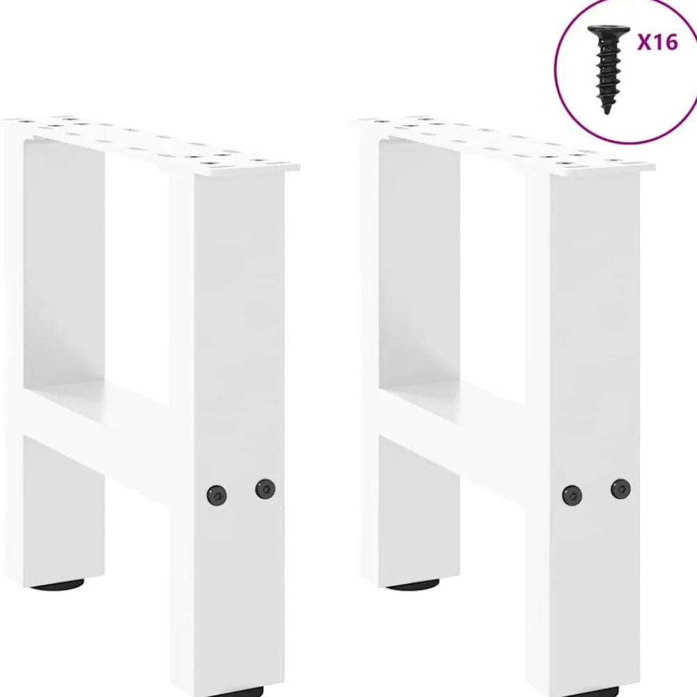 vidaXL Patas para mesa de centro blancas (2 unidades, 30 x 31 cm, acero) Blanco Hot