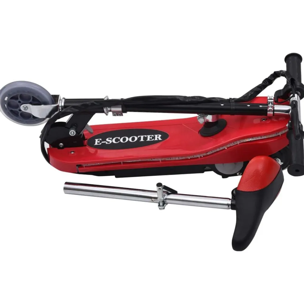 vidaXL Patinete para niños con asiento y LED 120 W Rojo Sale