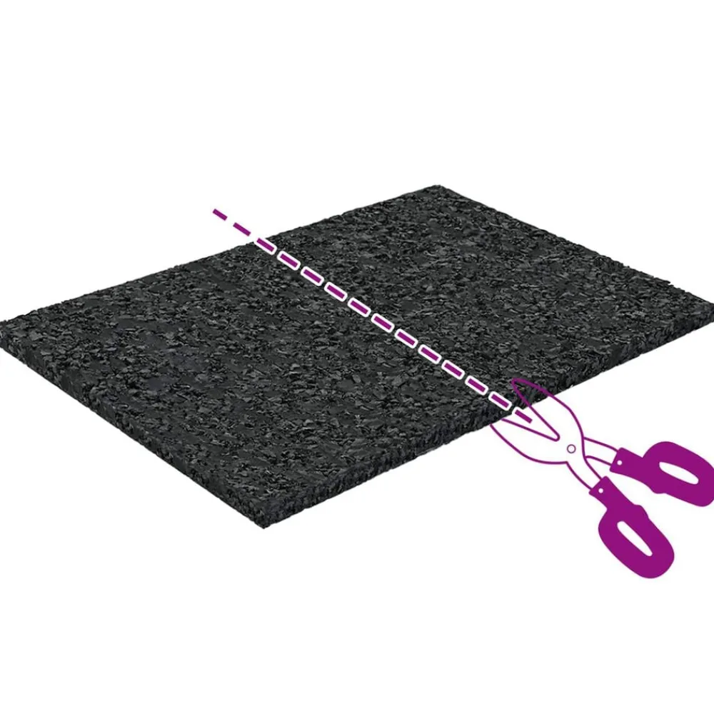 vidaXL Patio de gránulo de goma Negro 6 x 9 x 0,3 cm Goma