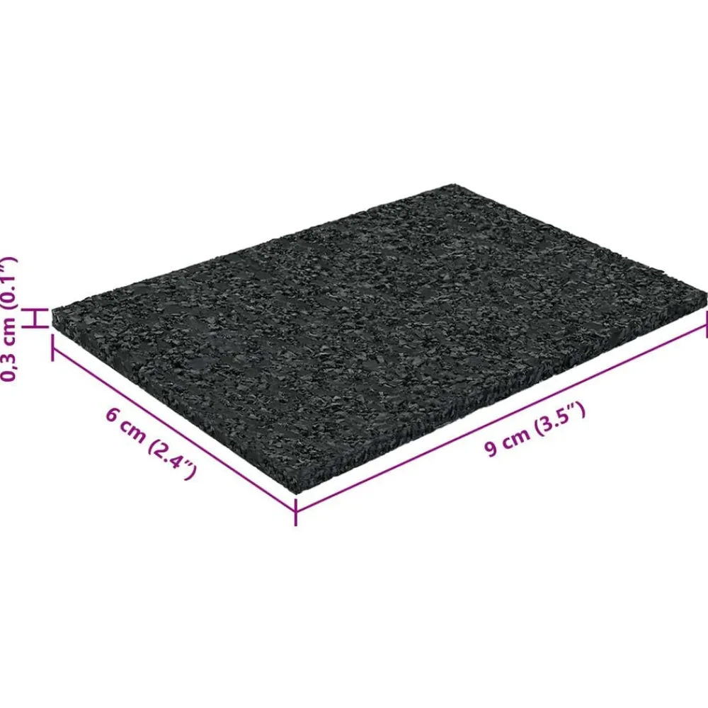 vidaXL Patio de gránulo de goma Negro 6 x 9 x 0,3 cm Goma