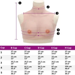 vidaXL Ropa Y Accesorios-Pecho de silicona copa B caucásica
