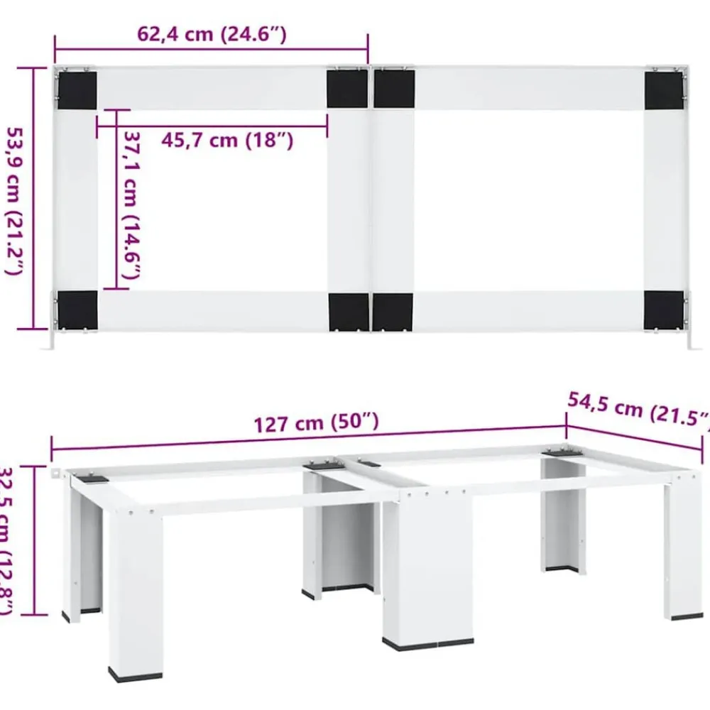 vidaXL Pedestal doble de la lavadora y la secadora Blanco Outlet