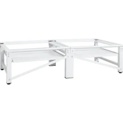 vidaXL Pedestal doble lavadora secadora con estantes extraíbles Blanco Online