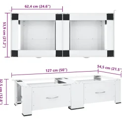 vidaXL Accesorios Para Electrodomésticos-Pedestal doble para lavadora y secadora con cajones