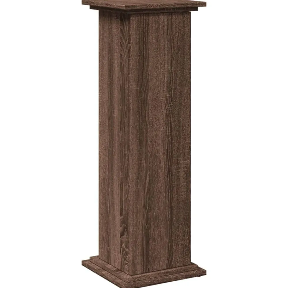 vidaXL Jardín-Pedestal expositor con almacenaje marrón roble 31x30x90 cm