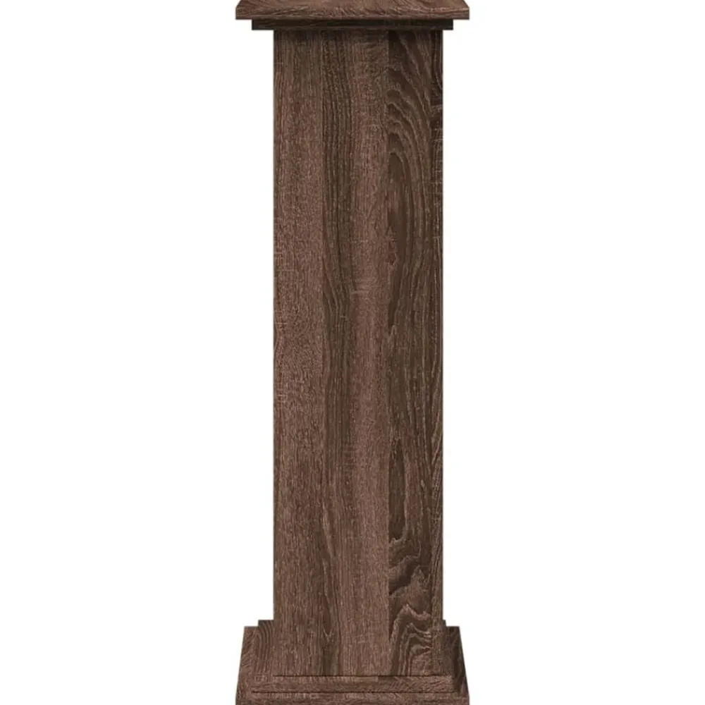 vidaXL Jardín-Pedestal expositor con almacenaje marrón roble 31x30x90 cm