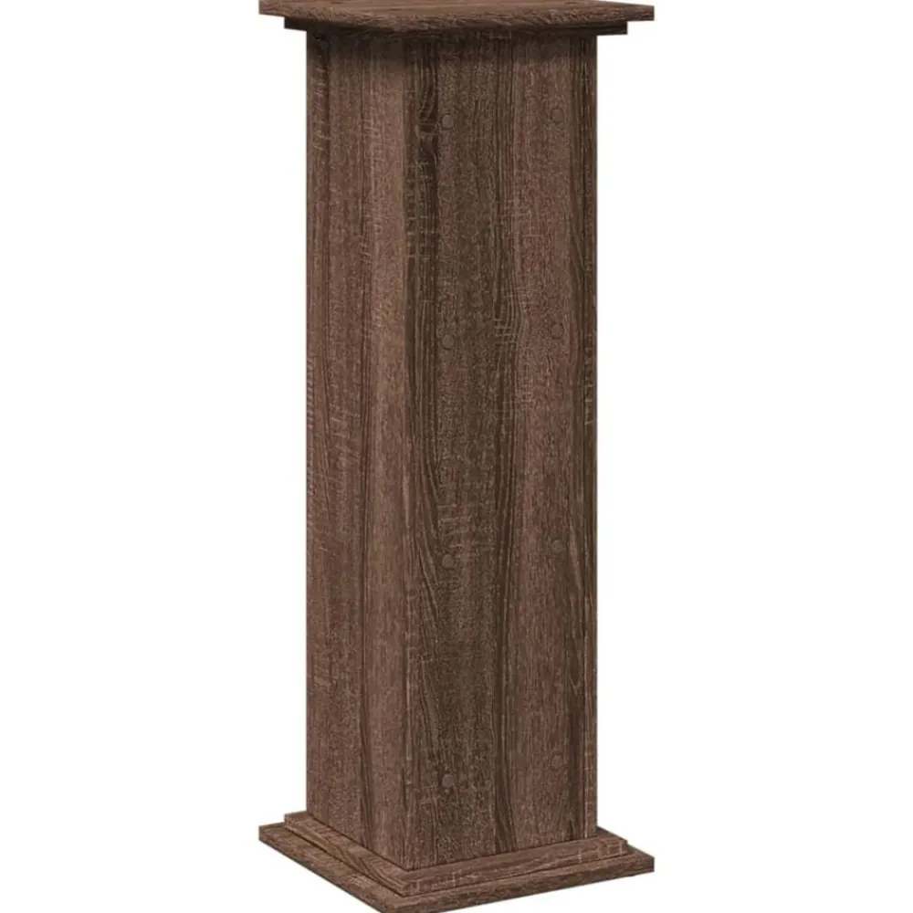 vidaXL Jardín-Pedestal expositor con almacenaje marrón roble 31x30x90 cm