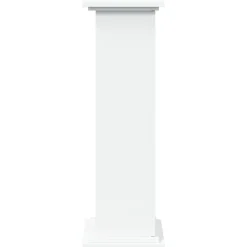 vidaXL Pedestal expositor con almacenaje madera 31x30x90 cm Blanco Outlet