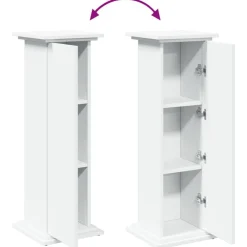 vidaXL Pedestal expositor con almacenaje madera 31x30x90 cm Blanco Outlet
