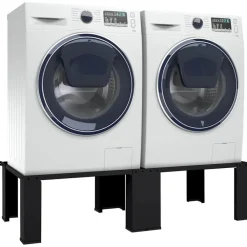 vidaXL Pedestal para Lavadora 2 pcs 127 x 54,5 x 32,5 cm Acero Negro Online