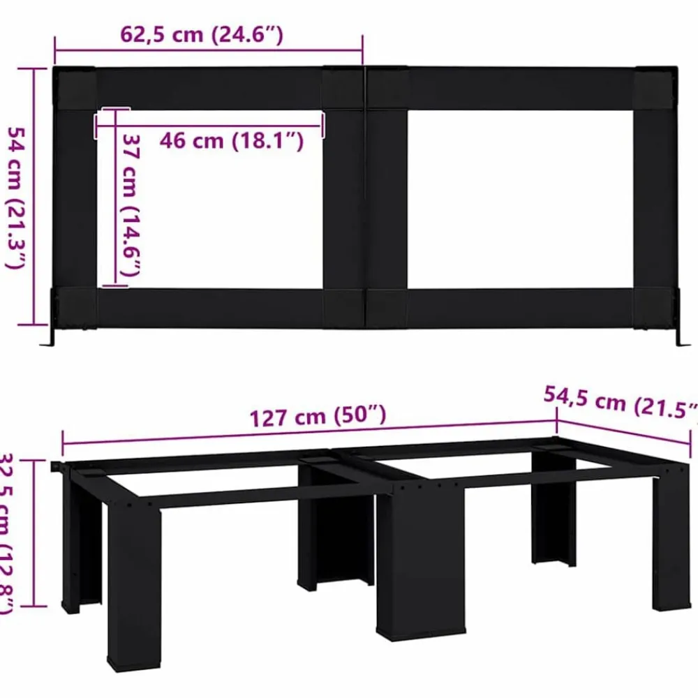 vidaXL Pedestal para Lavadora 2 pcs 127 x 54,5 x 32,5 cm Acero Negro Online