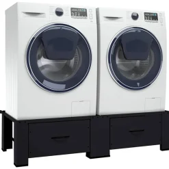 vidaXL Accesorios Para Electrodomésticos-Pedestal para Lavadora 2 pcs 127 x 54,5 x 32,5 cm Acero