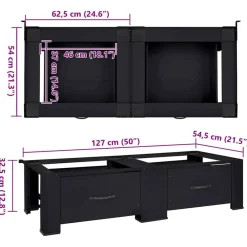 vidaXL Accesorios Para Electrodomésticos-Pedestal para Lavadora 2 pcs 127 x 54,5 x 32,5 cm Acero