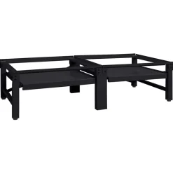 vidaXL Pedestal para Lavadora 2 pcs 124,5 x 61,5 x 32,5 cm Acero Negro New