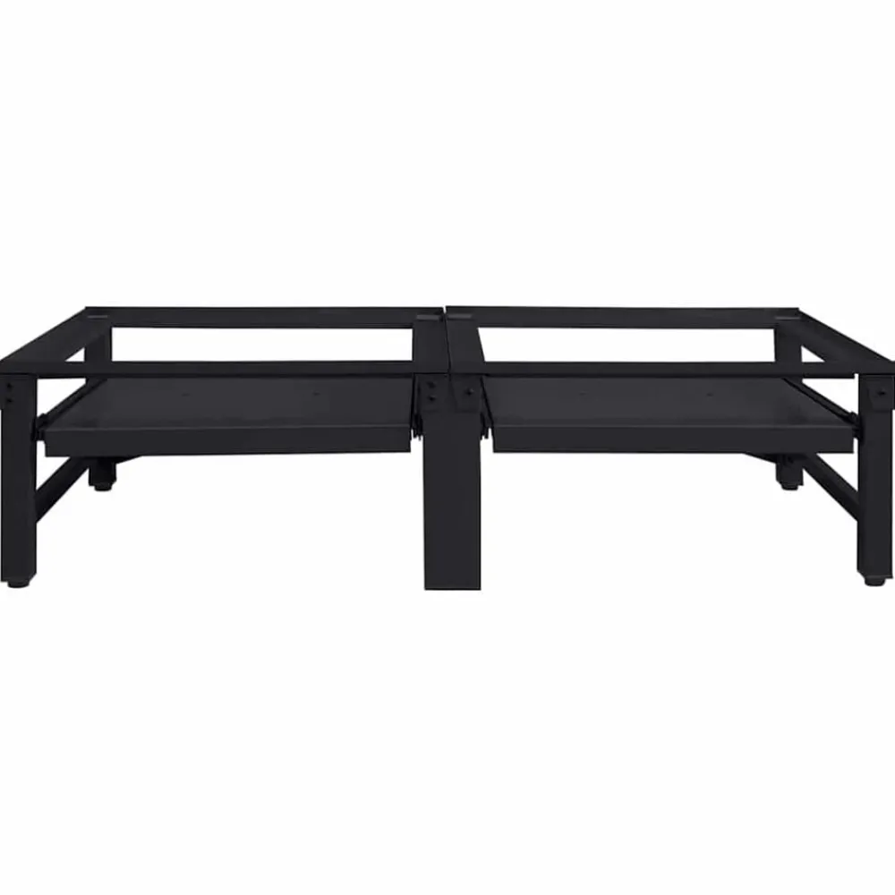 vidaXL Pedestal para Lavadora 2 pcs 124,5 x 61,5 x 32,5 cm Acero Negro New