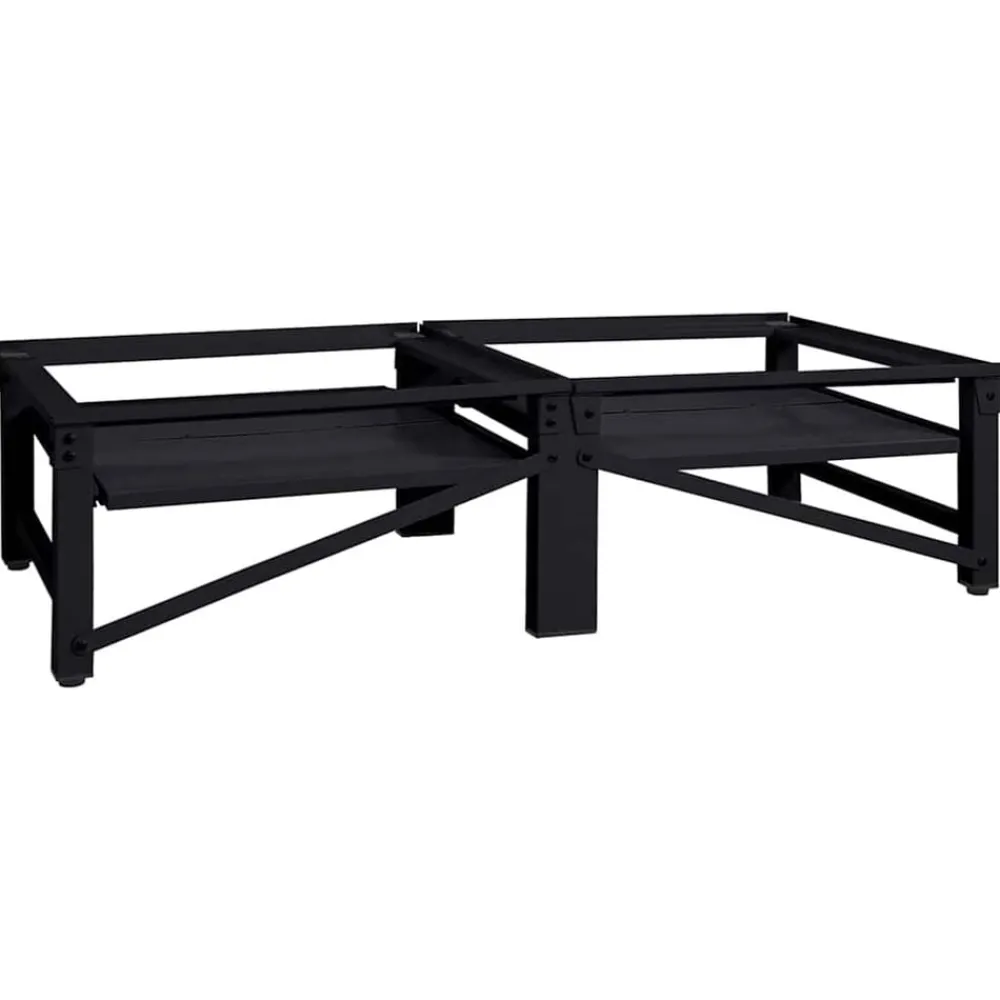 vidaXL Pedestal para Lavadora 2 pcs 124,5 x 61,5 x 32,5 cm Acero Negro New