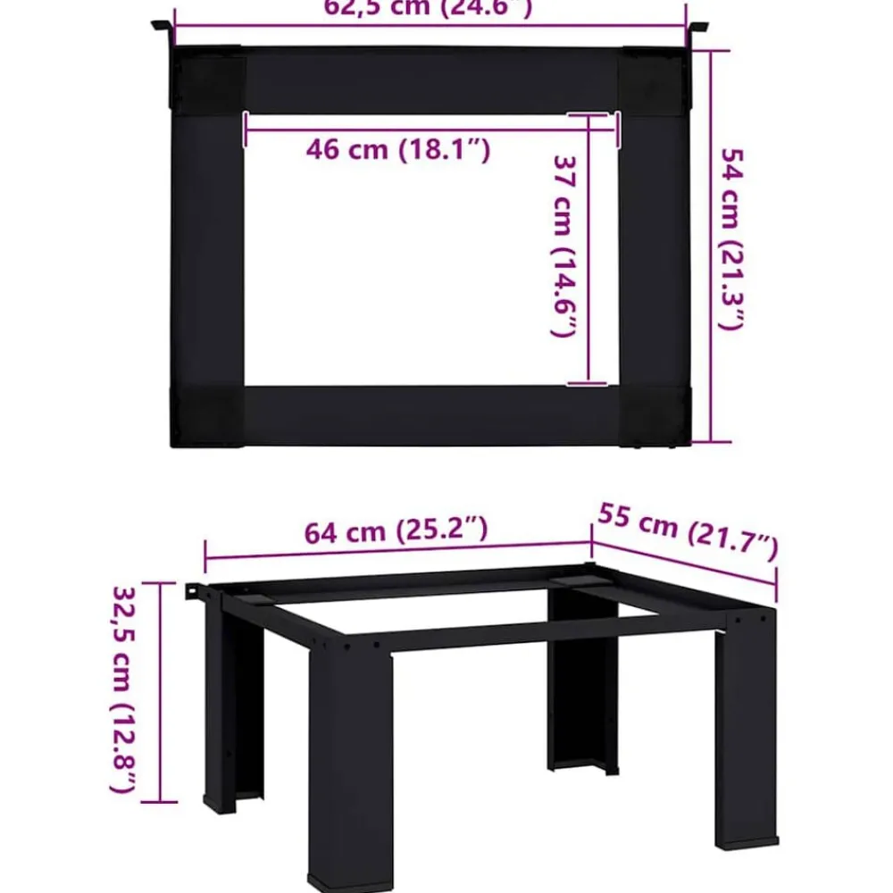 vidaXL Pedestal para Lavadora 64 x 55 x 32,5 cm Acero Negro Online