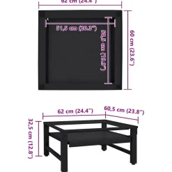 vidaXL Accesorios Para Electrodomésticos-Pedestal para Lavadora 62 x 60,5 x 32,5 cm Acero