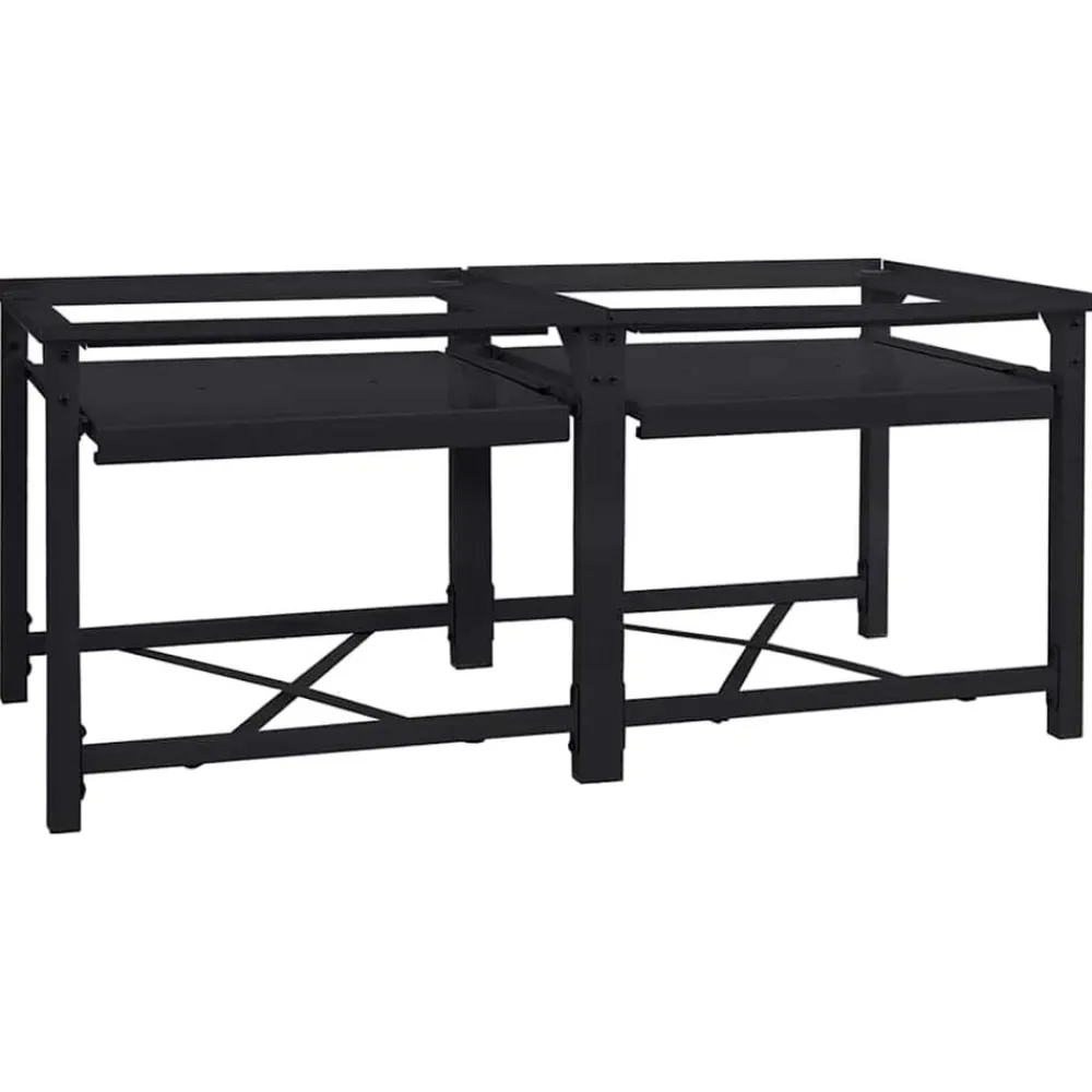 vidaXL Pedestal para Lavadora 2 pcs 120 x 56 x 52 cm Acero Negro Outlet